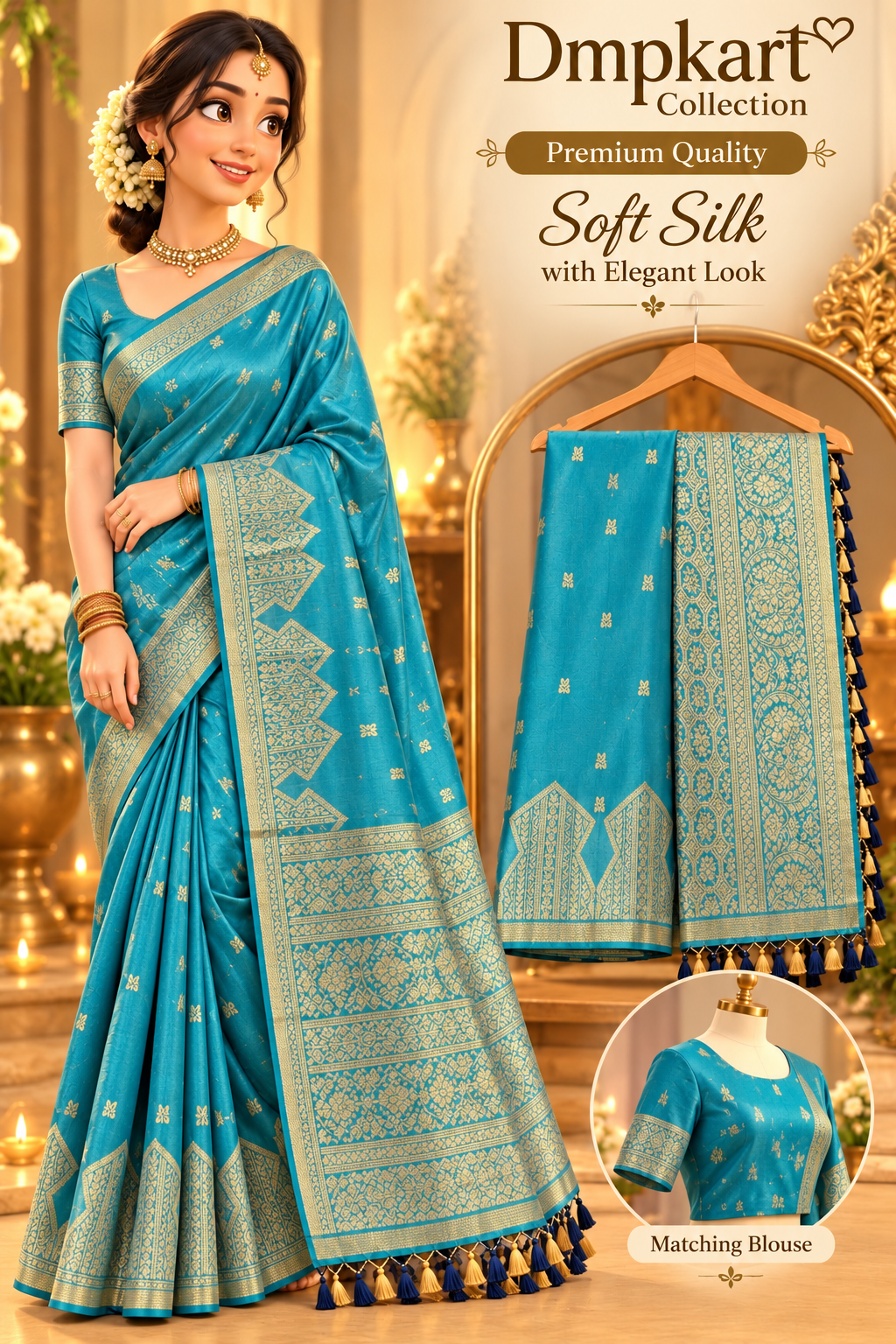 Temple soft silk saree