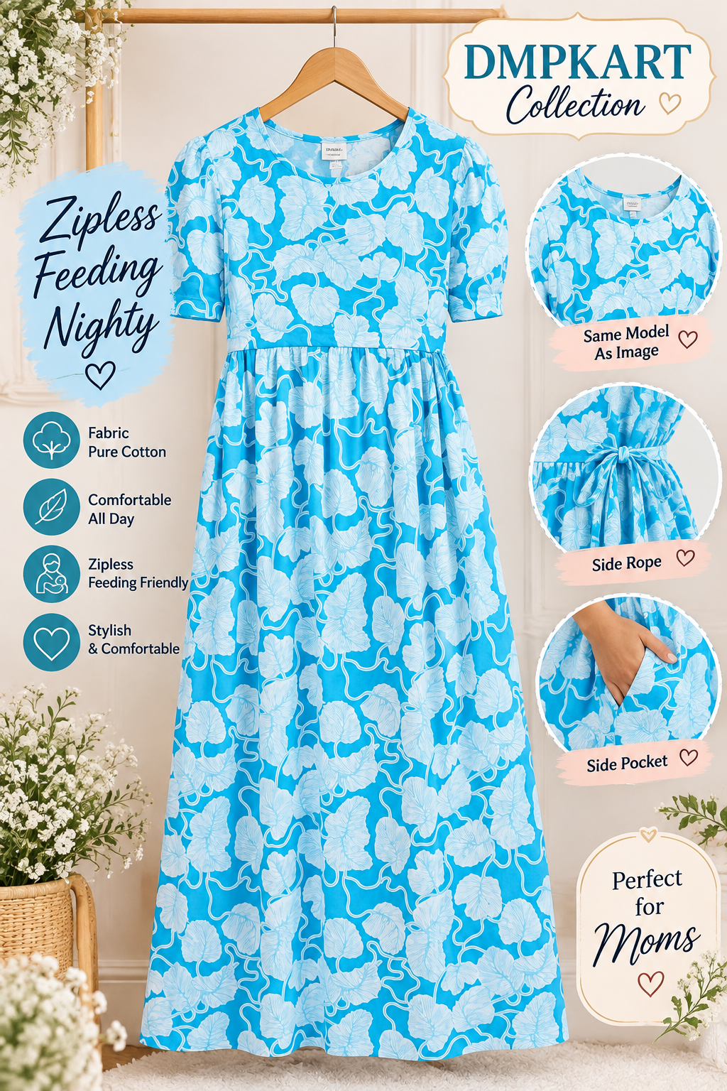 BLUE - MATERNITY WEAR