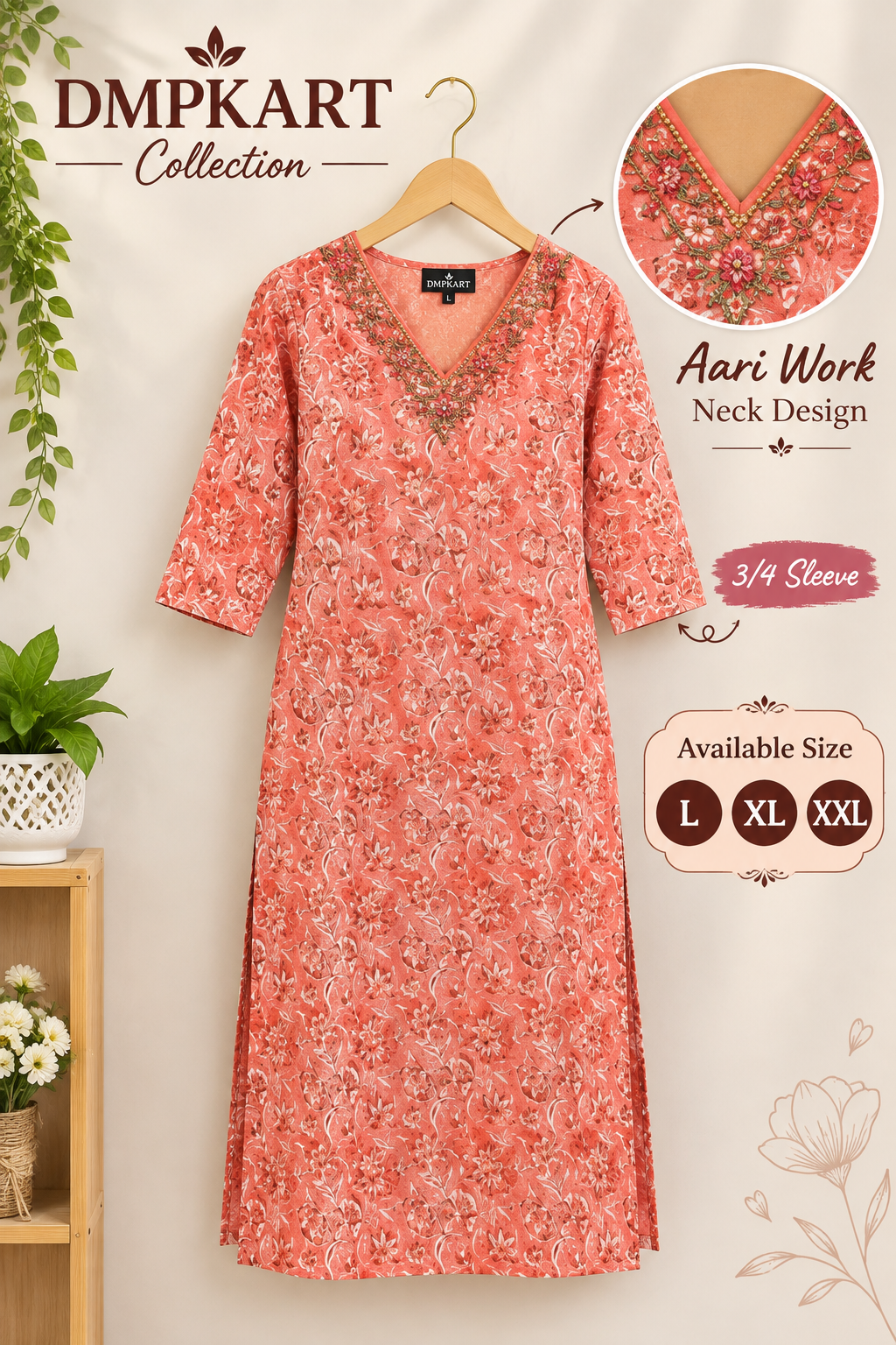 Kurtis - Top Floral Pink