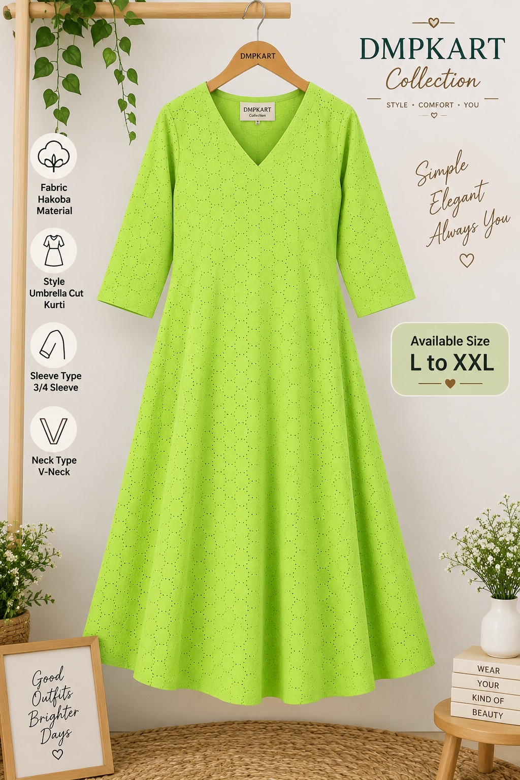 Kurtis - Top parrot green