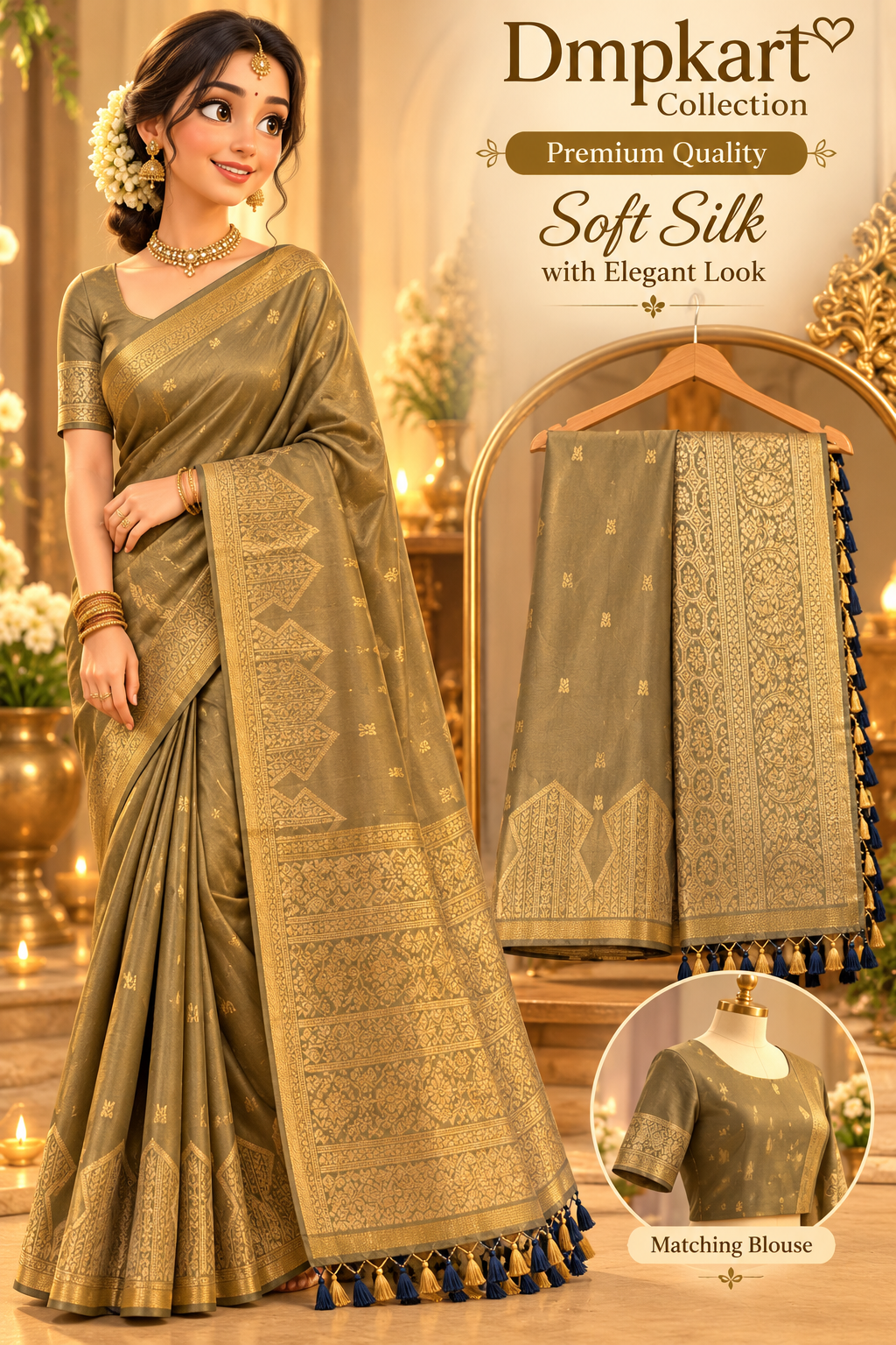 Temple soft silk saree