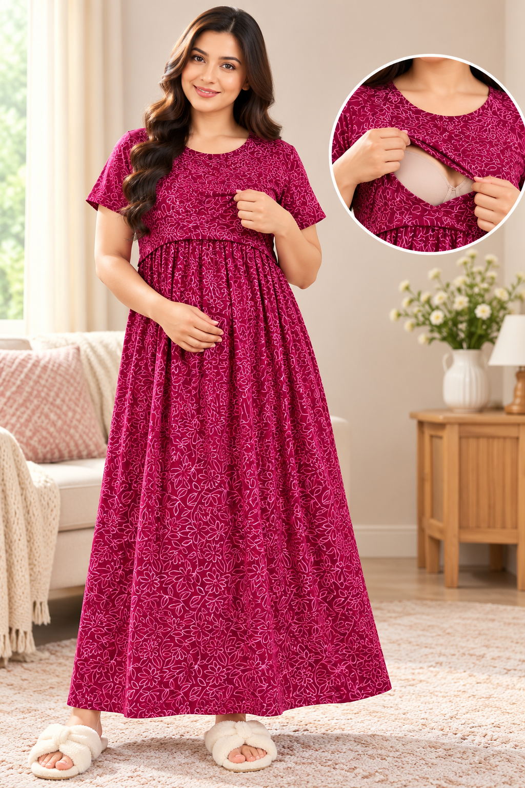 Maroon - Maternity wear