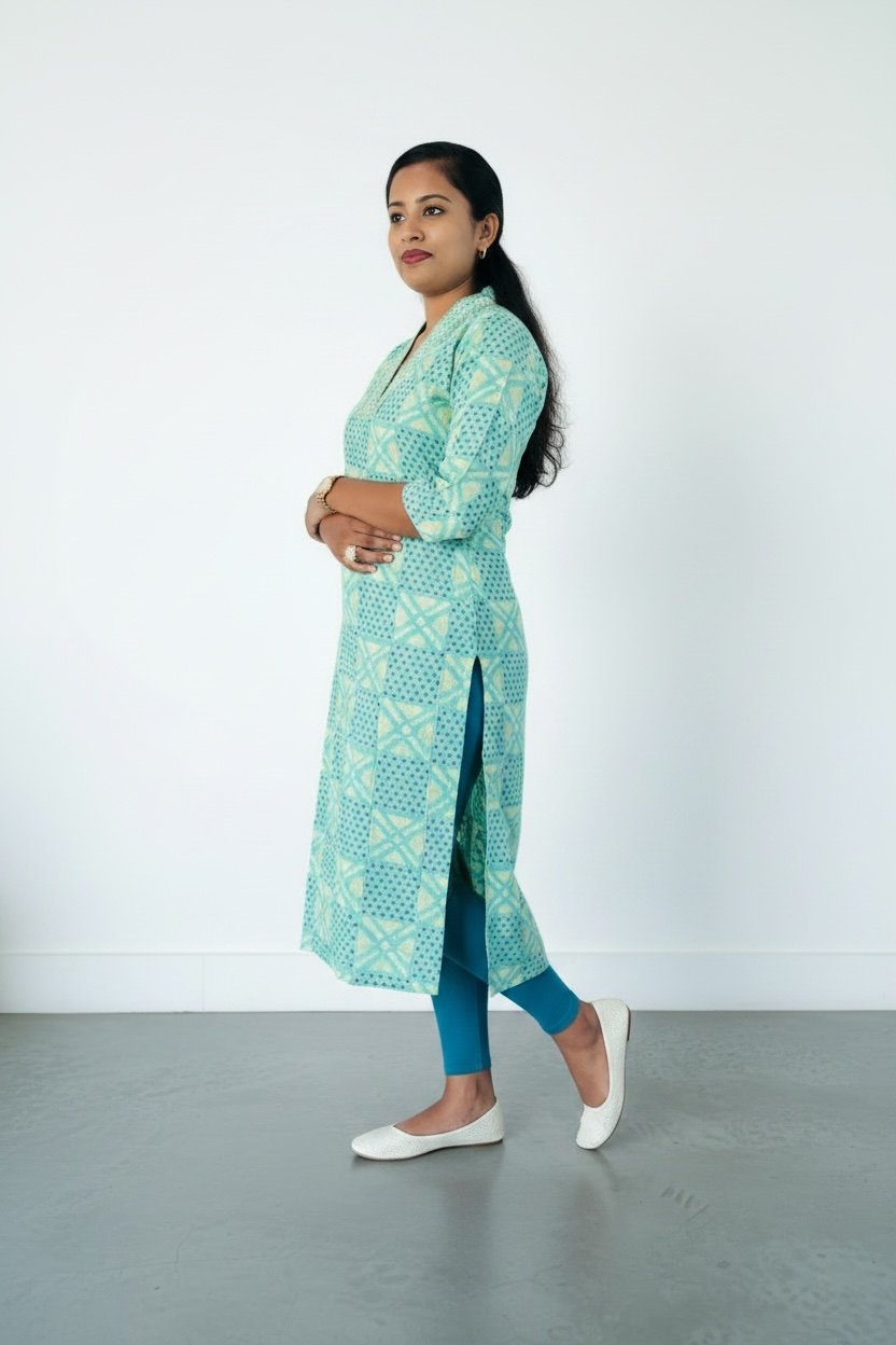 Kurtis - Top Aqua Green