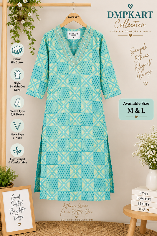 Kurtis - Top Aqua Green