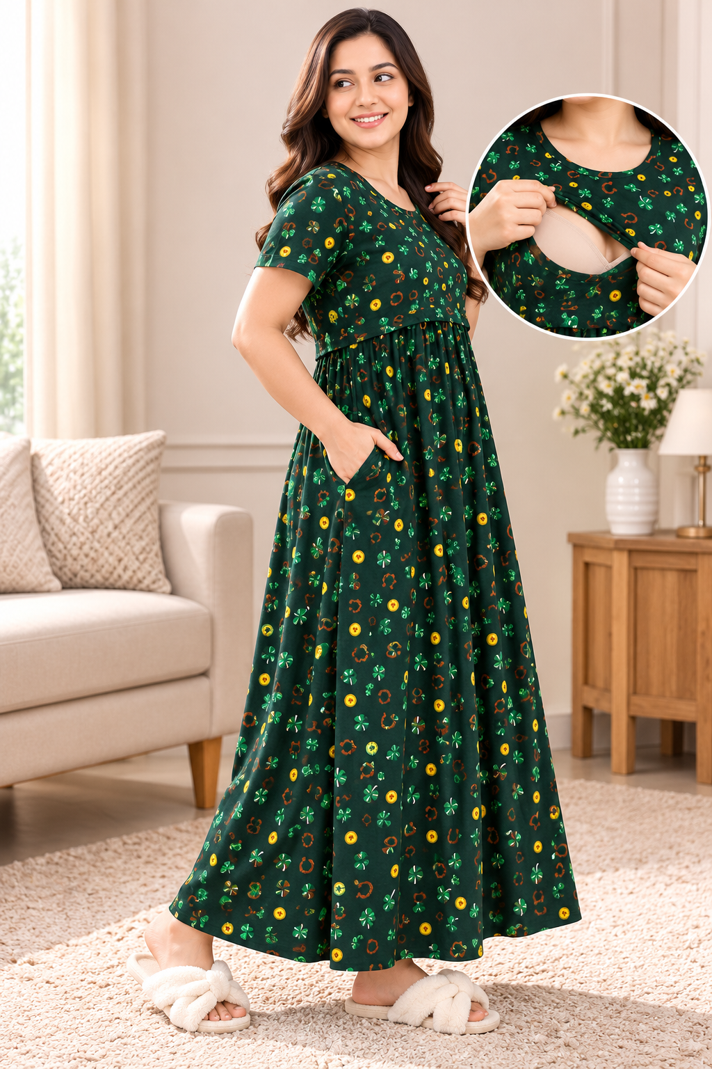 Dark Green - Maternity wear
