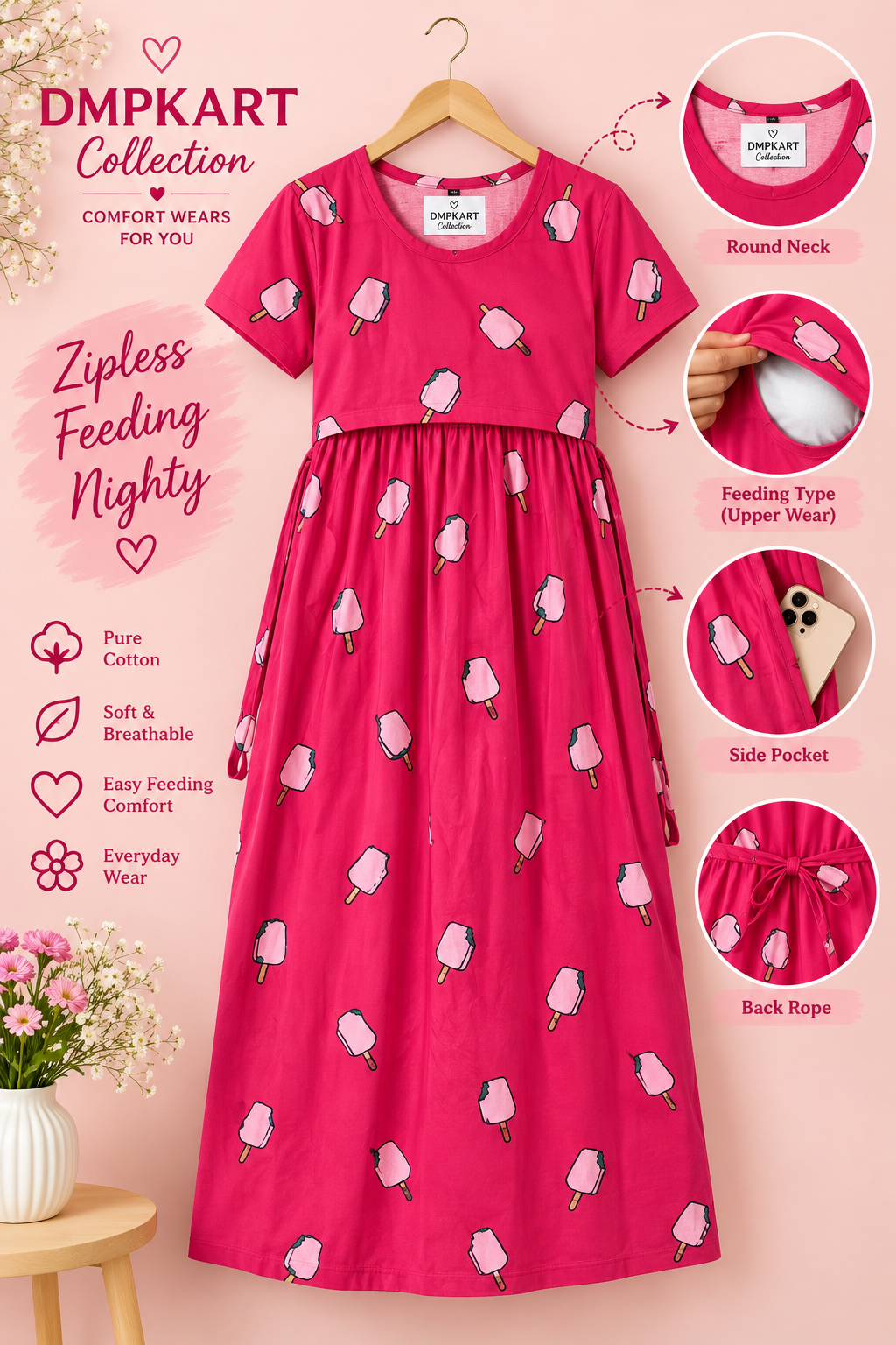 Candy Pink - Maternity wear