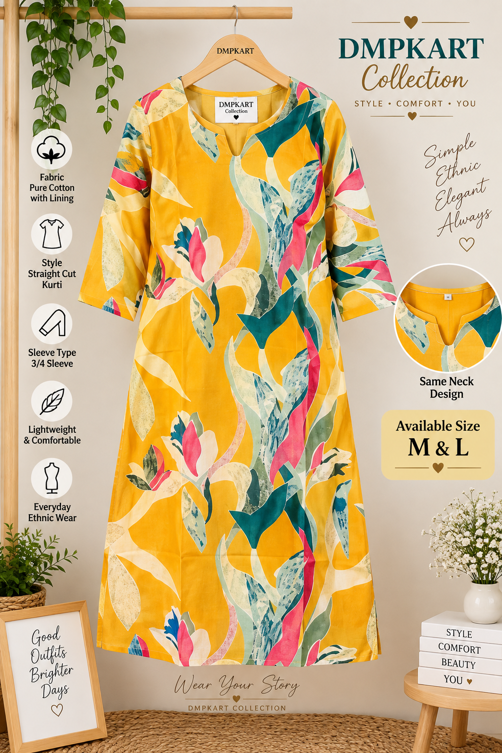 Kurtis - Top mustard yellow