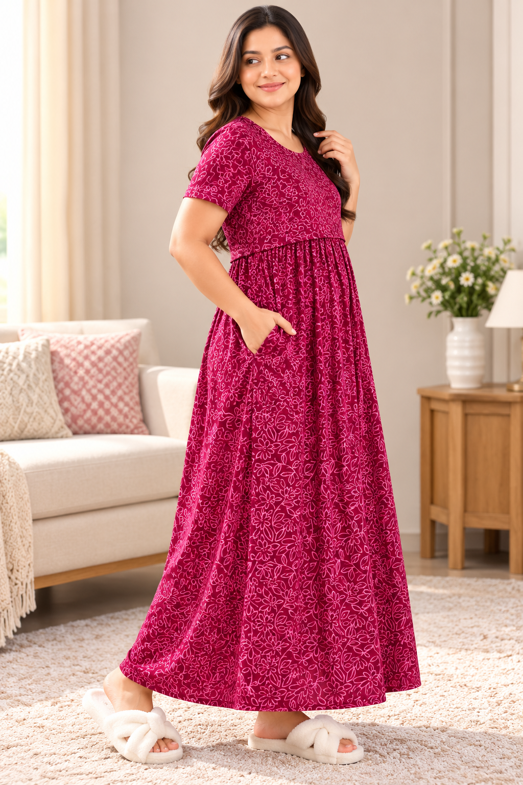 Maroon - Maternity wear