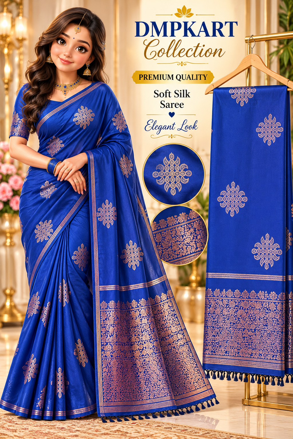Kollam Soft silk sarees with Zari work