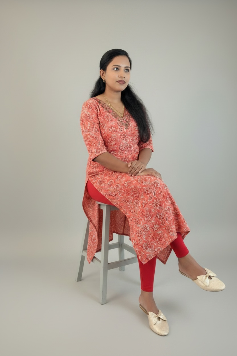 Kurtis - Top Floral Pink