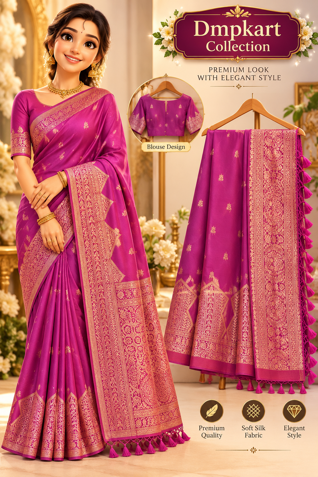 Temple soft silk saree