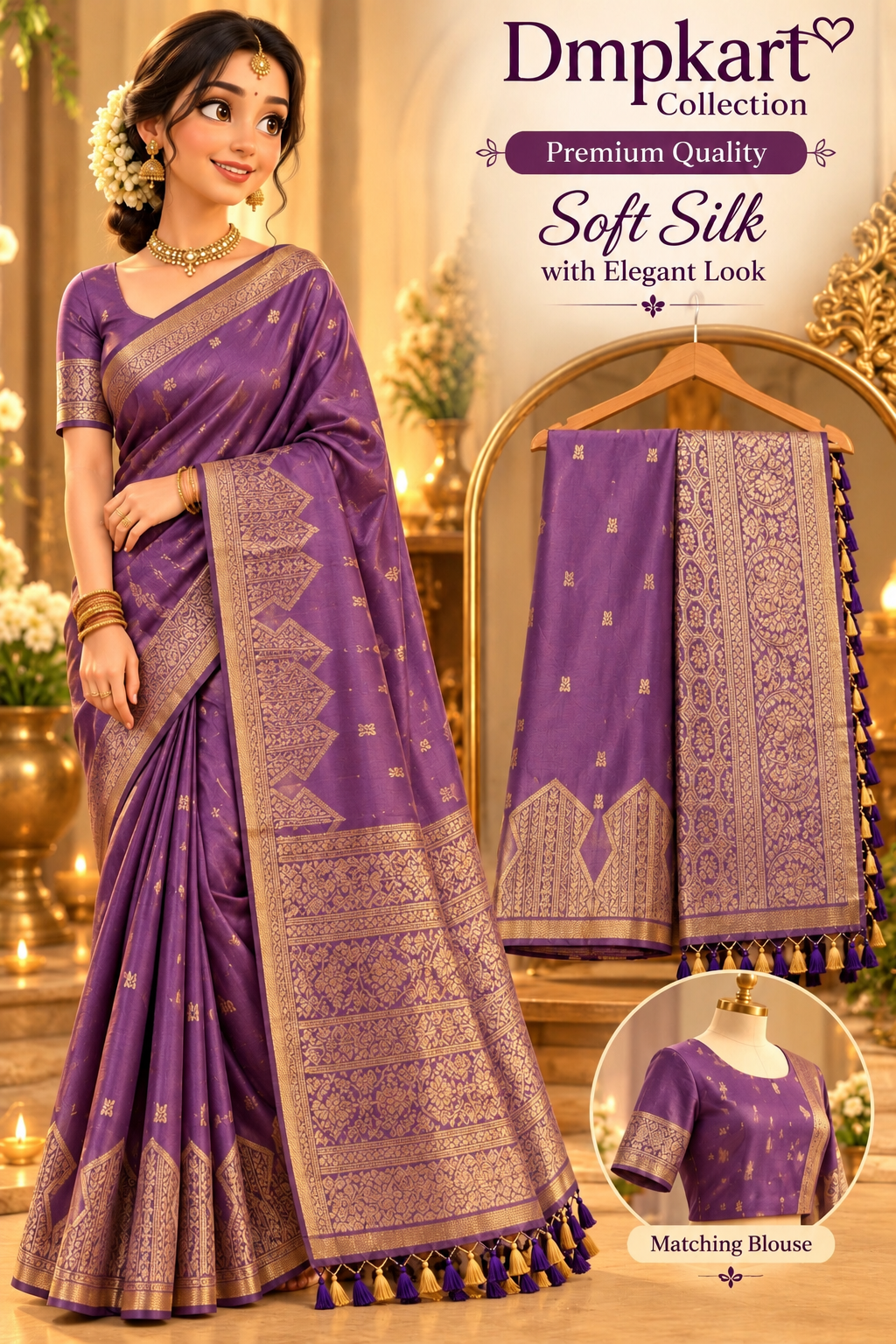 Temple soft silk saree