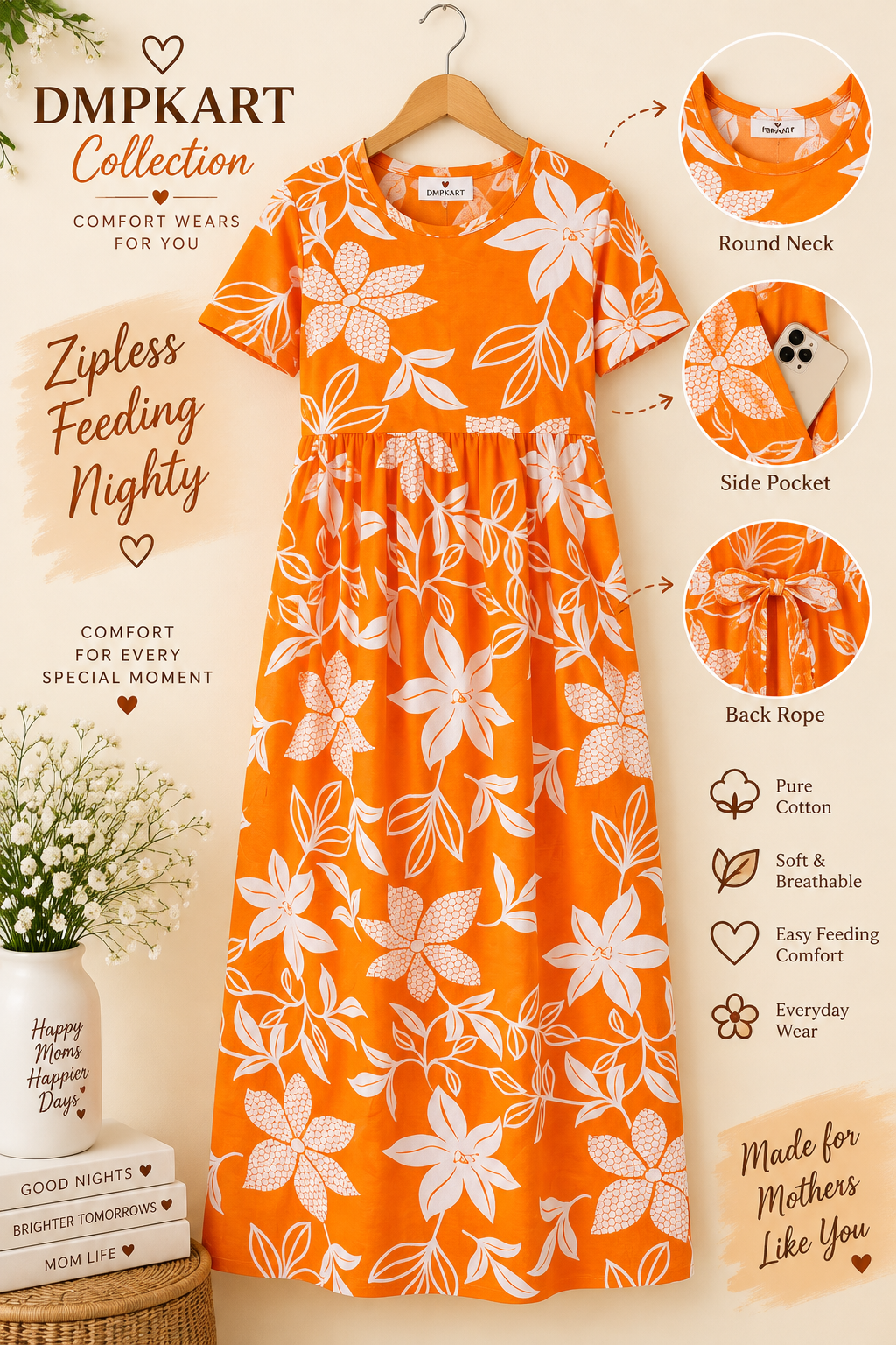 ORANGE - MATERNITY WEAR
