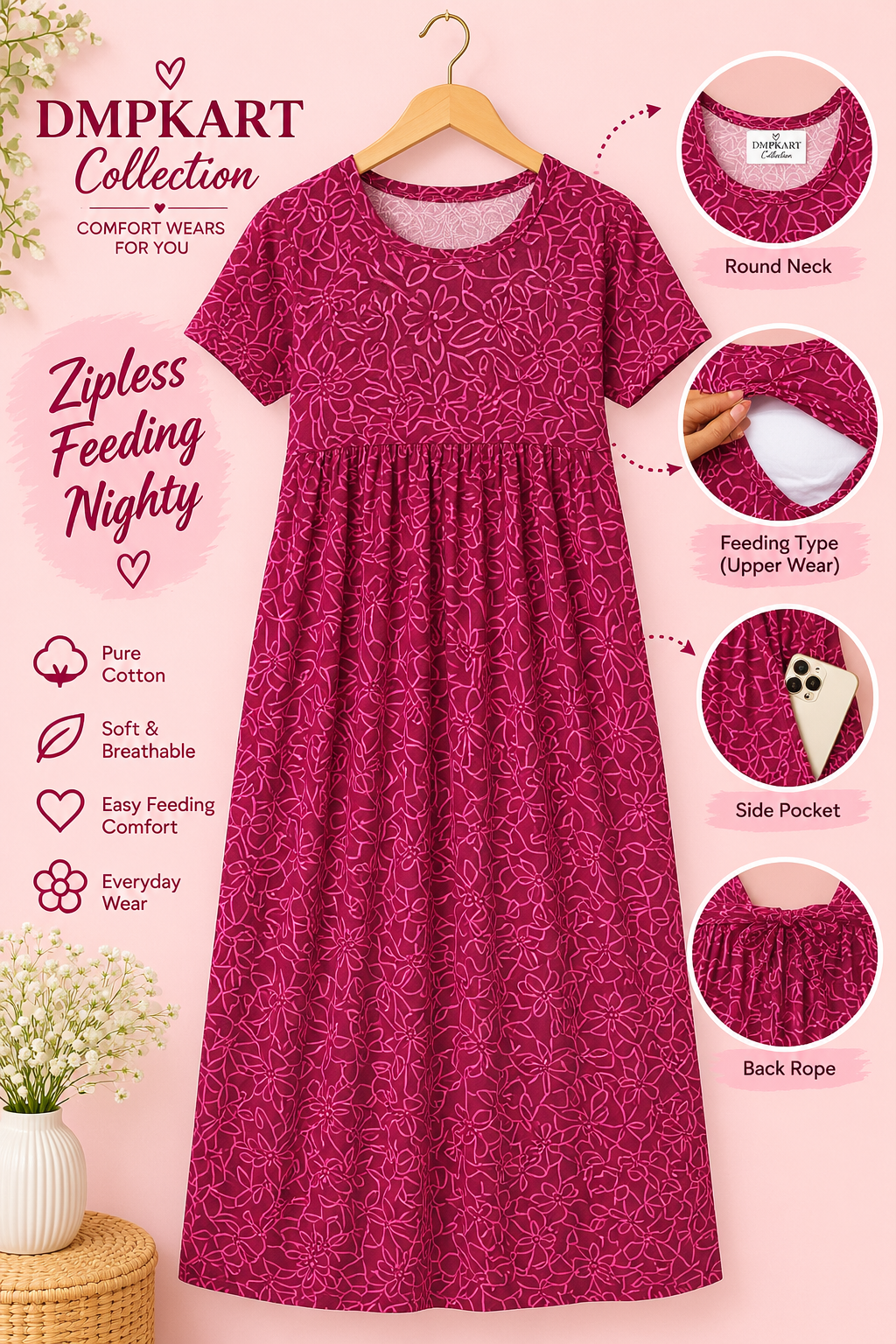Maroon - Maternity wear