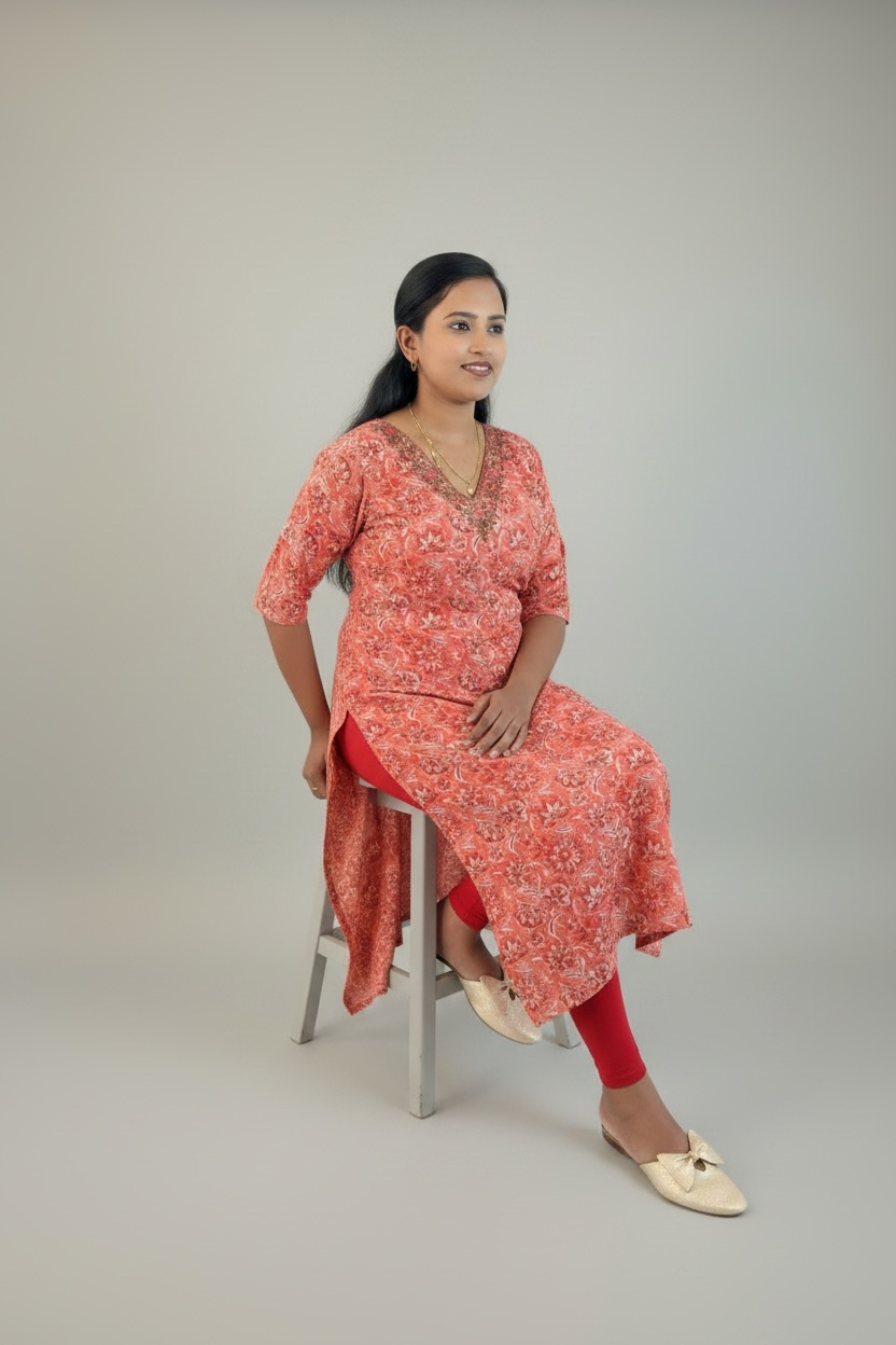 Kurtis - Top Floral Pink