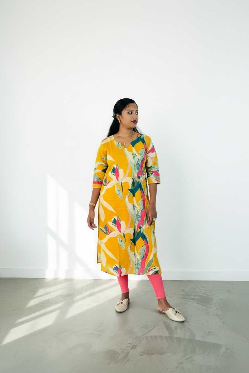 Kurtis - Top mustard yellow