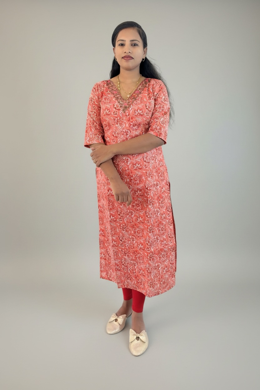 Kurtis - Top Floral Pink