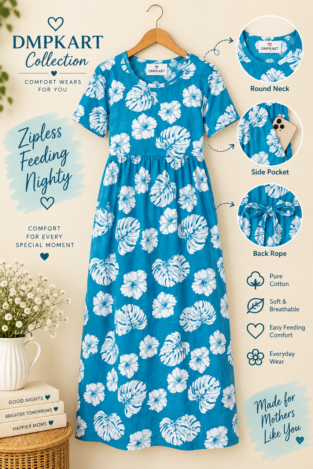 ELECTRIC BLUE - MATERNITY WEAR